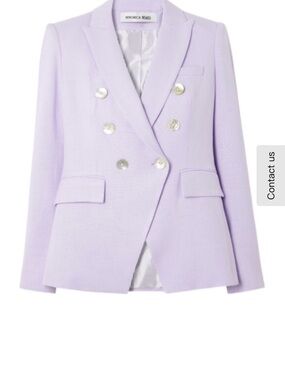 Veronica Beard Pastel Lavender Double-Breasted Blazer